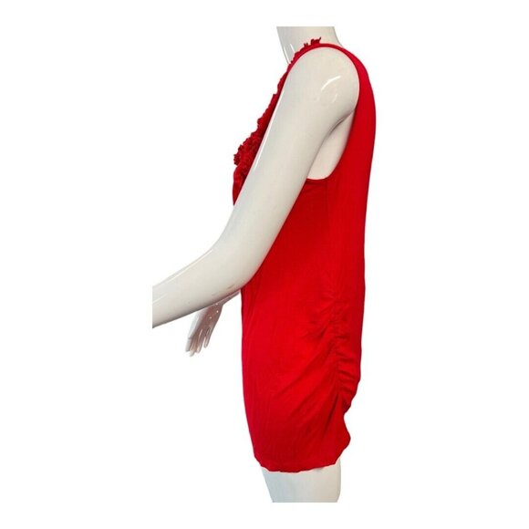 Liz Lange Maternity Floral Fringe Detail Sleeveless Tee~Size XS~Red Tank  L4 18 - Picture 6 of 7